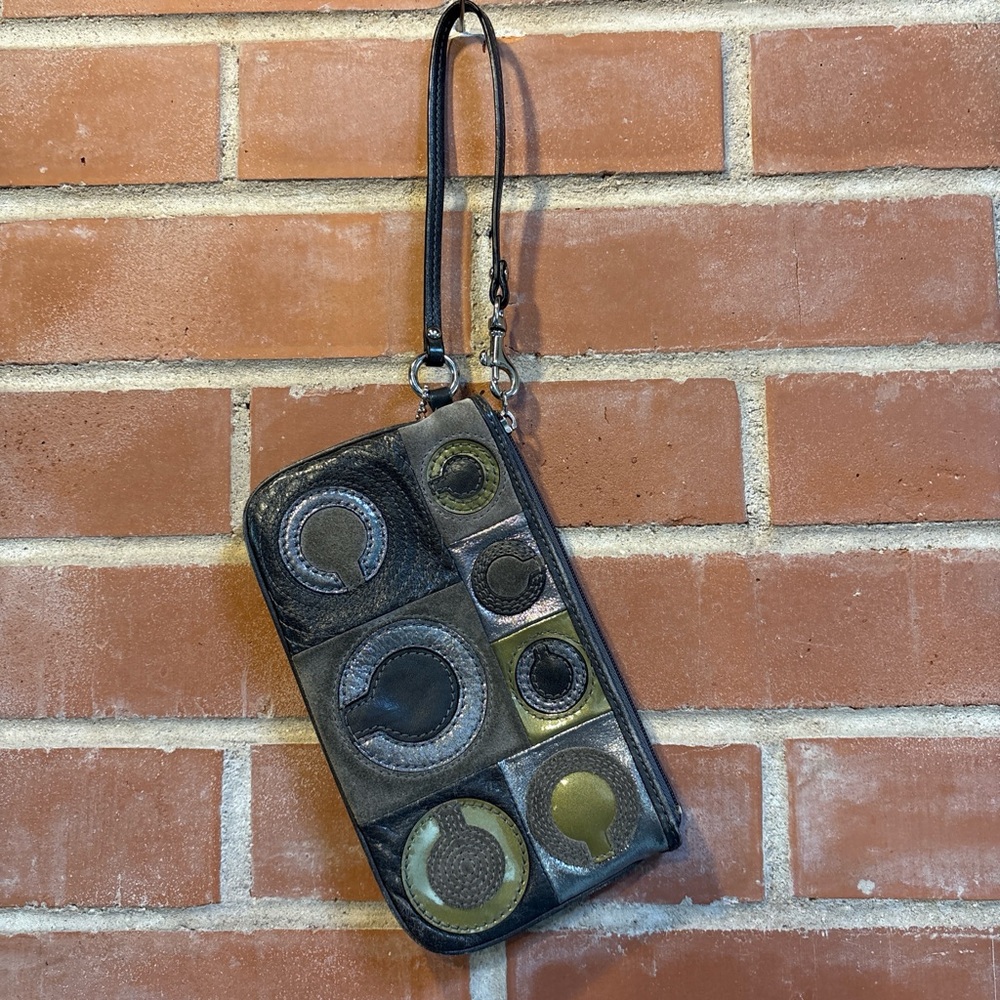 Coach Black and Olive Wristlet